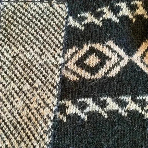 Garnet Hill Waterfall Open Front Cardigan Sweater, Black & Cream in Size Small. - Picture 12 of 12